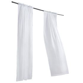 VEVOR Sheer Curtains, 84 inches Long, 2 Panels Set Sheer White Curtains, Each 52" W x 84" L, Dual Rod Pocket Installation