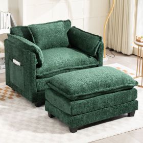 55.32*39.76" Oversized Sofa Indoor,Portable ottoman,Boucle Single Sofa Bed with Wider seat,Double deep cushion
