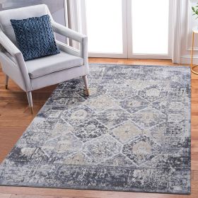PAYAS Collection 5X7 Grey / Blue / Traditional Area Rug