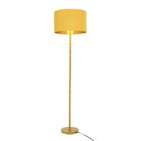 Modern Floor Lamp for Living Room, Tall Corner Lamp for Bedroom & Office Lighting, Orbit Floor Lamp Ochre and Gold 110-120V