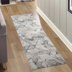Geometrix GC_DIM1006 Gray 2 ft. 7 in. x 9 ft. 10 in. Area Rug
