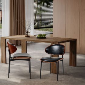 Mid-Century Modern Dining Chairs Set of 2 – Italian-Inspired Bentwood Design with Matte Metal Legs & Luxe PU Leather Seating