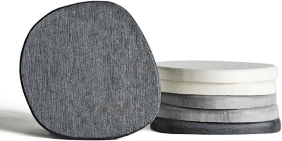 Instant Dry Stone Absorbent Diatomite Coaster Set of 6 for Drinks Wine Coffee