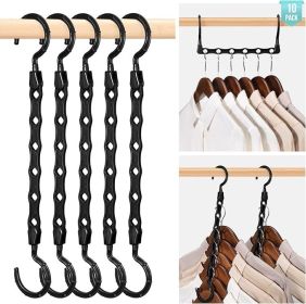 Closet Organizers and Storage, 10 Pack Magic Space Saving Hangers Clothes Hanger with 6 Holes Closet Storage for Heavy Clothes