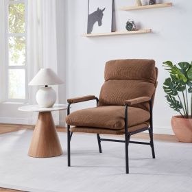Modern Accent Chair, Reclining Chair with Adjustable Backrest, Corduroy Chair with Metal Frame, Reading Chair, Comfy Lounge Chair for Living Room