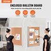 36"x24" Enclosed Cork Board with Aluminum Frame – Lockable Bulletin Board with Acrylic Door & 2 Keys – Weather-Resistant Wall Display Case for School