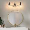 3-Lights Bathroom Vanity Lighting Fixtures Brushed Gold Modern Vanity Light 22Inch Bathroom Light Fixture Bathroom Lights Over Mirror with Clear Glass