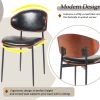 Mid-Century Modern Dining Chairs Set of 2 – Italian-Inspired Bentwood Design with Matte Metal Legs & Luxe PU Leather Seating