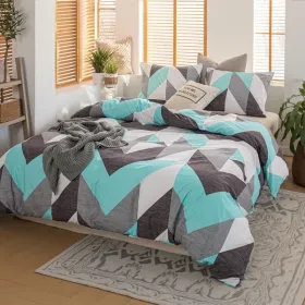 3pcs Duvet Cover Set Queen Duvet Coverx1 Pillowcasex2 Extremely Diverse Styles (Option: Geometry)