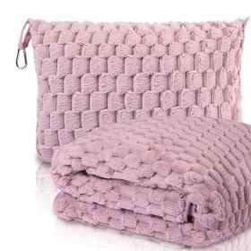 Tlanket- Clip On Travel Pillow (Color: pink)
