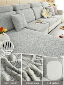 1pc Sofa Universal Cover, Universal Elastic Cover, All Inclusive Sofa Cushion, Lazy Cushion, All Season Cushion, Sofa Cover, Hood Towel (Color: Light Gray, size: Sofa back cover)