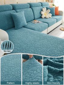 1pc Sofa Universal Cover, Universal Elastic Cover, All Inclusive Sofa Cushion, Lazy Cushion, All Season Cushion, Sofa Cover, Hood Towel (Color: sky blue, size: 3-seater seat)