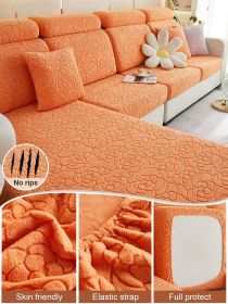 1pc Sofa Universal Cover, Universal Elastic Cover, All Inclusive Sofa Cushion, Lazy Cushion, All Season Cushion, Sofa Cover, Hood Towel (Color: Orange, size: Pillow cover)
