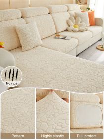 1pc Sofa Universal Cover, Universal Elastic Cover, All Inclusive Sofa Cushion, Lazy Cushion, All Season Cushion, Sofa Cover, Hood Towel (Color: Beige, size: Sofa head cover)
