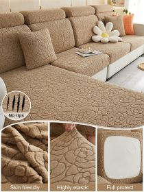 1pc Sofa Universal Cover, Universal Elastic Cover, All Inclusive Sofa Cushion, Lazy Cushion, All Season Cushion, Sofa Cover, Hood Towel (Color: Brown, size: Pillow cover)