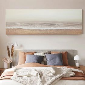 100% Handmade Pure Hand Painted Gold Ocean Oil Painting Modern Light Luxury Decorative Abstract Entrance Hall Restaurant (size: 70x140CM)