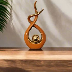 Ember Echoes – Modern Ceramic Home Decor Sculpture Accent (Color: ORG-GOLD-TALL)