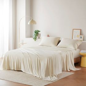 Cotton Blend Jersey Knit All Season Sheet Set Full (Color: as Pic)