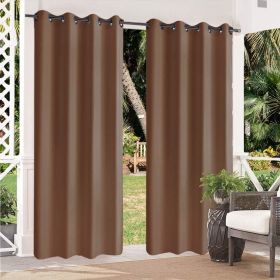 Luxury Outdoor Woolen Curtains with Straps, High-End Blackout Curtains for Living and Bedrooms, Thick and Warm, Home Decor (size: 50inch*84inch brown)