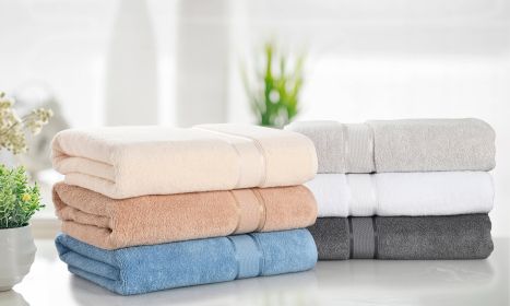 Kathy Ireland Zero Twist Cotton Plush Bath Sheet Towel (Color: Pebble Gray)