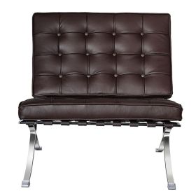 Living room furniture Lounge chair Foldable chair (Color: Dark brown)