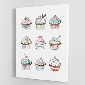 Cupcakes Canvas Print or Poster (Type: Standard Framed Canvas Print, size: 28" x 20" / 70cm x 50cm approx)