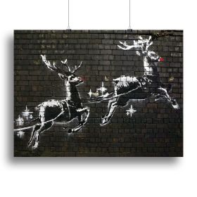 Banksy Christmas Canvas Print or Poster (Type: Poster Print, size: 16" x 12" / 42cm x 30cm (approx))