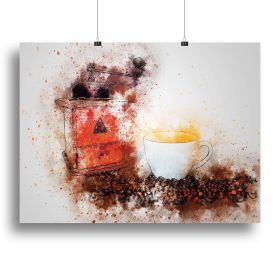 Coffee Painting Canvas Print or Poster (Type: Poster Print, size: 40" x 26" / 100cm x 65cm (approx))