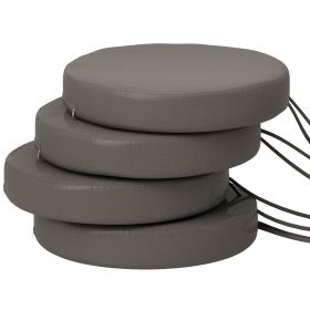 Patio Chair Cushions Set Of 4 Round Seat Cushions For Dining Bistro Chairs Machine Washable, 15 X 15 X 3, Dark Gray (Option: Dark gray)