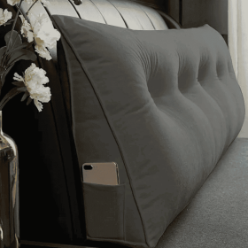 Triangle Reading Cushion With A Button-grey (Option: 60cm)